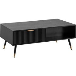 Table basse noir 110x60x43 chêne Wohnling