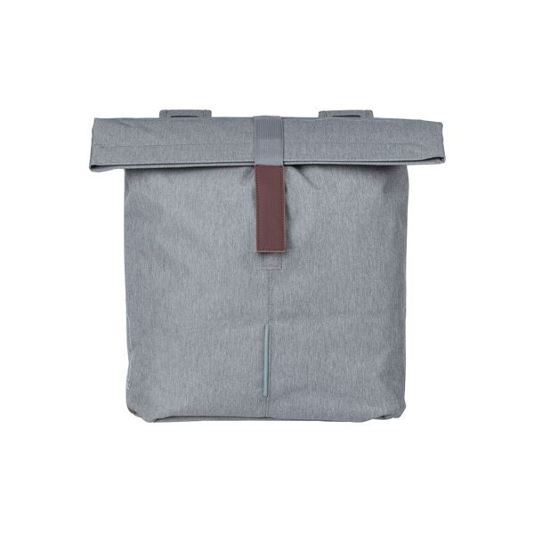 Basil City sacoche double pour vélo gris, déperlant, adapté aux vélos électriques, réfléchissant, 28-32L