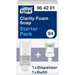 Distributeur de savon et recharge Tork en plastique, verrouillable