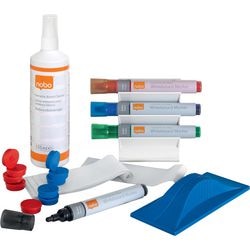 Kit de démarrage pour tableau blanc Nobo - avec 4 marqueurs pour tableau blanc - gomme - aimants - spray nettoyant