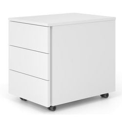 Caisson à tiroirs mobile VLC30 W W GL aggloméré blanc