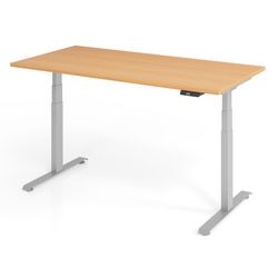 Bureau assis-debout vlxk6516 6 s bois, métal marron, gris
