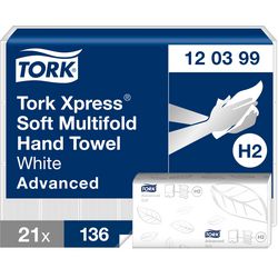 Serviette tork 120399 h2 blanc