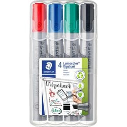 Staedtler feutre paperboard lumocolor 356 à pointe biseautée - boîte 4 couleurs