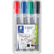 Staedtler feutre paperboard lumocolor 356 à pointe biseautée - boîte 4 couleurs