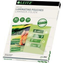 Leitz - pochettes de plastification - a4 - 80 microns - 100 pièces