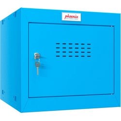 Armoire Phoenix 1 porte serrure à clé 400 x 400 x 365 mm bleu
