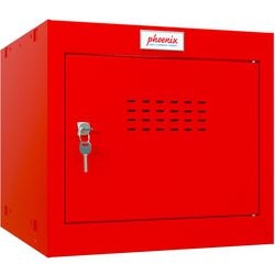Armoire Phoenix 1 porte serrure à clé 400 x 400 x 365 mm rouge