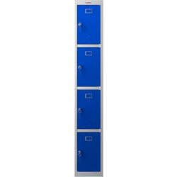 Armoire à casiers personnels Phoenix, serrure à clé 4 portes, 300 x 500 x 1 830 mm