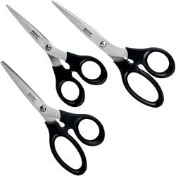 Set de ciseaux Leitz en acier inoxydable - 165 185 200 mm - avec poignée ergonomique - noir