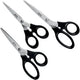 Set de ciseaux Leitz en acier inoxydable - 165 185 200 mm - avec poignée ergonomique - noir