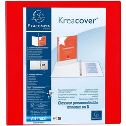 Classeur à anneaux exacompta 51845re kreacover rouge