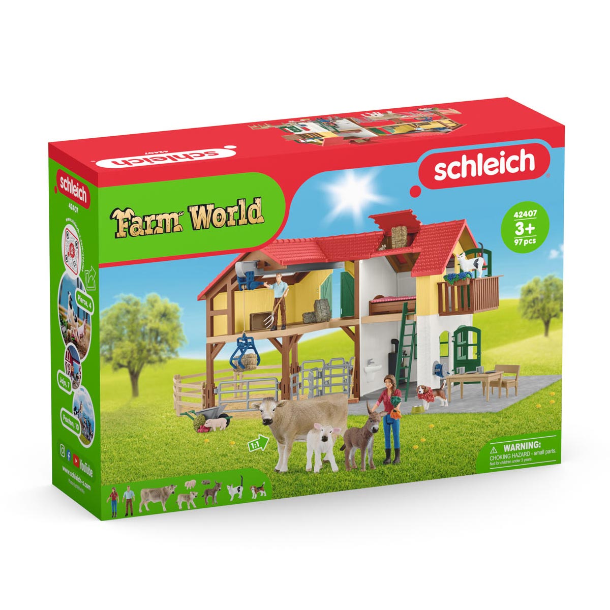 Schleich Farm World Farm avec des animaux stables et