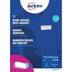 Badge nominatif avery zweckform pol30ma66-20dr