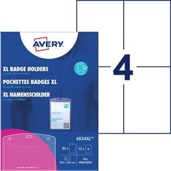 Porte-badge Avery a6 incl. insérer des cartes 50 pièces av-4834xl