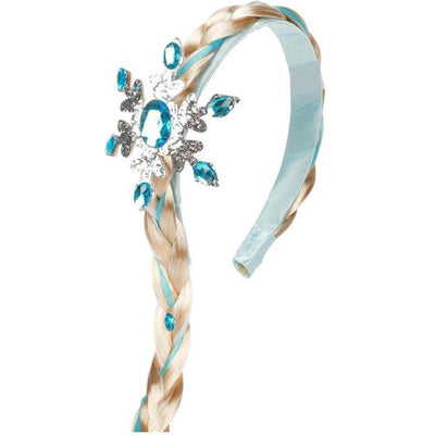 Diadème de glace avec une longue tresse et un cristal de glace