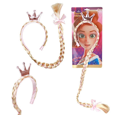 Toi-toys Amis diadème avec une longue tresse et une couronne