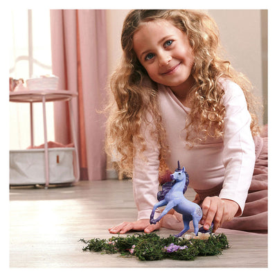 Figurine de licorne Schleich, orchidée, jouet fantastique et magique.