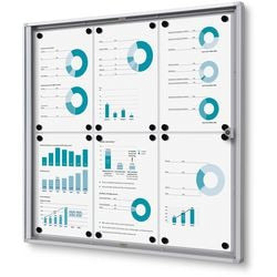 Tableau d'affichage verrouillable showdown scxs6xa4b1 aluminium argenté