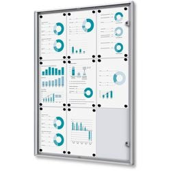 Tableau d'affichage verrouillable showdown scxs9xa4b1 aluminium argenté