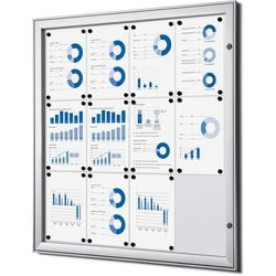 Tableau d'affichage verrouillable showdown scs12xa4 aluminium argenté