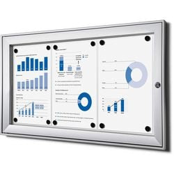 Tableau d'affichage verrouillable showdown scs3xa4 aluminium argenté