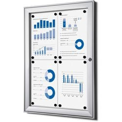 Tableau d'affichage verrouillable showdown scs4xa4 aluminium argenté