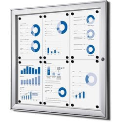 Tableau d'affichage verrouillable showdown scs6xa4 aluminium argenté