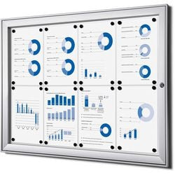 Tableau d'affichage verrouillable showdown scs8xa4 aluminium argenté