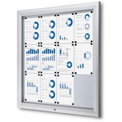 Tableau d'affichage verrouillable showdown sct12xa4ph aluminium argenté