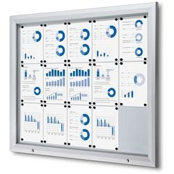 Tableau d'affichage verrouillable showdown sct15xa4ph aluminium argenté
