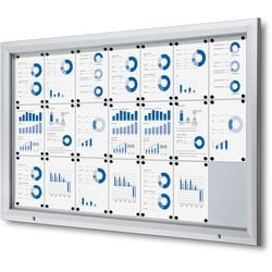 Tableau d'affichage verrouillable showdown sct21xa4ph aluminium argenté