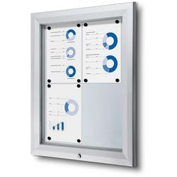 Tableau d'affichage verrouillable showdown sct4xa4ph aluminium argenté