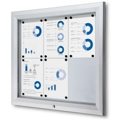 Tableau d'affichage verrouillable showdown sct6xa4ph aluminium argenté