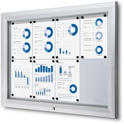 Tableau d'affichage verrouillable showdown sct8xa4ph aluminium argenté