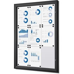 Tableau d'affichage verrouillable showdown scs9xa4c9005 aluminium noir