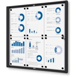 Tableau d'affichage verrouillable showdown scxs6xa4c9005 aluminium noir