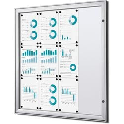 Tableau d'affichage verrouillable showdown scs12xa4b1 aluminium argenté