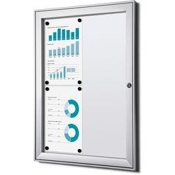 Tableau d'affichage verrouillable showdown scs4xa4b1 aluminium argenté