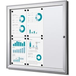 Tableau d'affichage verrouillable showdown scs6xa4b1 aluminium argenté