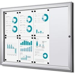 Tableau d'affichage verrouillable showdown scs8xa4b1 aluminium argenté