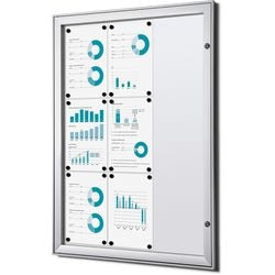 Tableau d'affichage verrouillable showdown scs9xa4b1 aluminium argenté