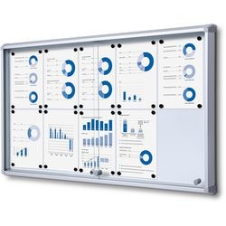 Tableau d'affichage verrouillable showdown scsl10xa4 aluminium argenté