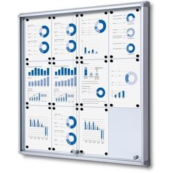 Tableau d'affichage verrouillable showdown scsl12xa4 aluminium argenté