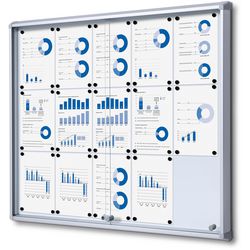 Tableau d'affichage verrouillable showdown scsl15xa4 aluminium argenté