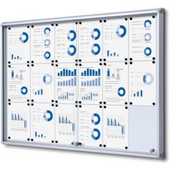 Tableau d'affichage verrouillable showdown scsl18xa4 aluminium argenté