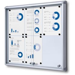 Tableau d'affichage verrouillable showdown scsl6xa4 aluminium argenté