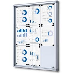 Tableau d'affichage verrouillable showdown scsl9xa4 aluminium argenté