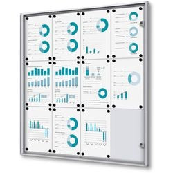 Tableau d'affichage verrouillable showdown scxs12xa4b1 aluminium argenté
