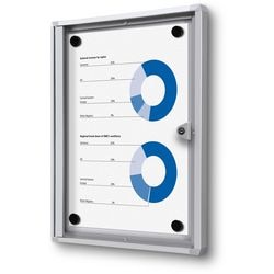 Tableau d'affichage verrouillable showdown scxs1xa4 aluminium argenté